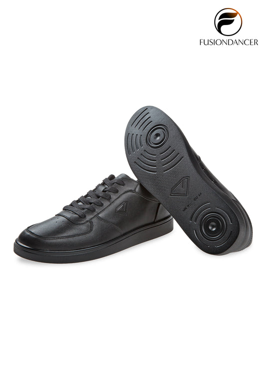 Tanzsneaker BEAT SpinPoint Unisex Schwarz Nappaleder mit schwarzer Sohle